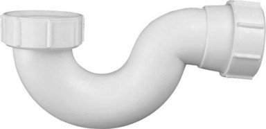 AQUALINE Sifon s navojnom maticom 6/4", visina 74 mm, bijela plastika